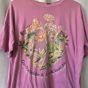 Oversize pink floral tee